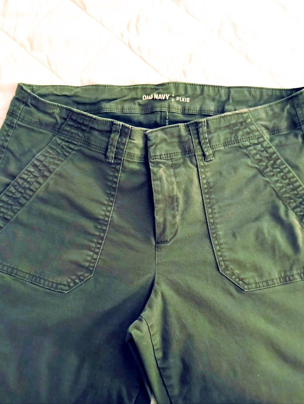 Old Navy Pixie Olive Utility Front-Pocket Pants